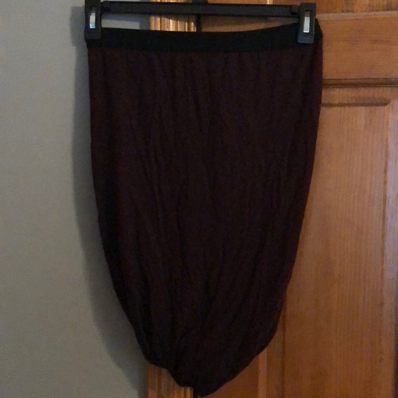 T by Alexander Wang Draped Jersey Skirt Burgundy - Picture 2 of 3